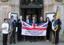PAYING TRIBUTE: A flag was hoisted above Kendal Town Hall to mark the beginning of Armed Forces Week