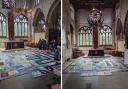 Children from St Mark’s’ School, Natland, walking the Schools’ Labyrinth  at Holy Trinity Church, Kendal