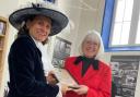 The High Sheriff of Cumbria awarding Headway South Cumbria Chairman Glenys Marriott with the award