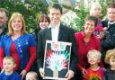 THANK YOU: Rory Stewart with staff and children at the Magic Garden Nursery