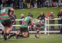 Ralph Wellock (scoring a try) for North Ribblesdale