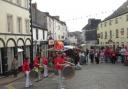 The drumming band at the Market Cross