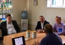 Cabinet Minister Liam Fox and  James Airety meet Kendal Nutricare