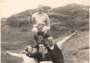 Eric Barrington (middle, above) near the top of the Langdale valley with friends