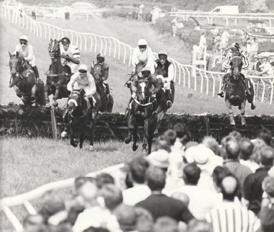 Action at Cartmel Races on May Bank Holiday Monday in 1992