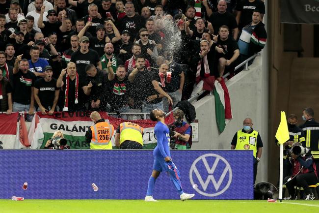 England’s Raheem Sterling was targeted by monkey chants during the World Cup qualifier against Hungary earlier this month