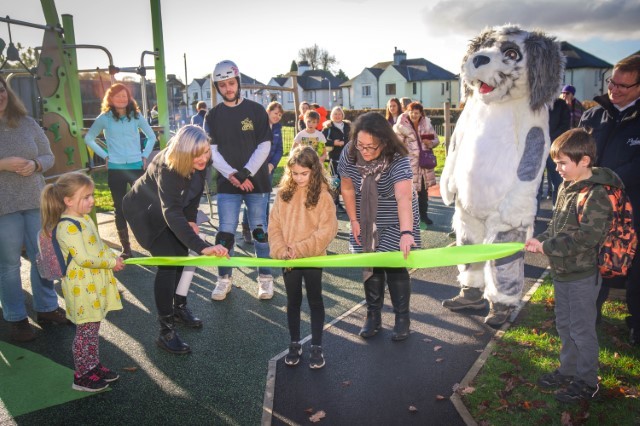 HONOUR: Molly Lawrence cut the ribbon to officially open the playground. Picture: David Rucker Photography