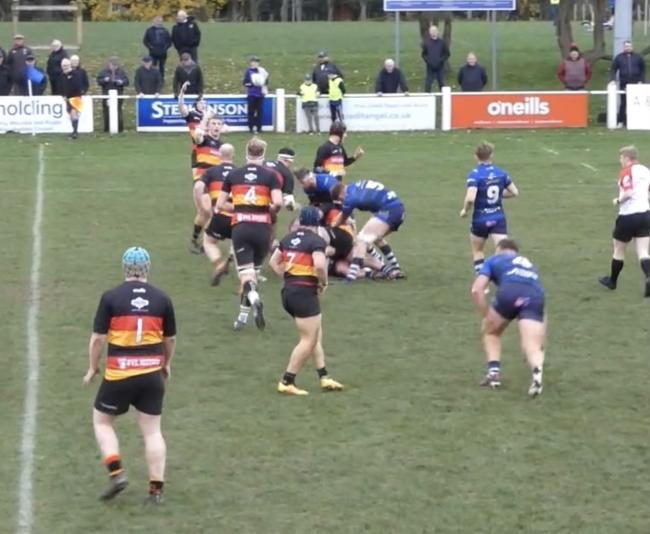 RUGBY: Kirkby Lonsdale's defence line standing up to Macclesfield (David Higson)