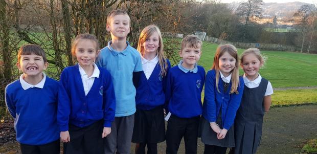 The Westmorland Gazette: FESTIVE: Joan, Evie, Noah, Poppy, Alexander, Sophie, Josie from Heron Hill Primary School