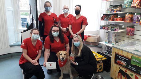 The Westmorland Gazette: FAREWELL: The team at Oakhill Veterinary Group with Crystal