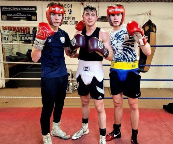 BOXING: John Dugdale, Taylor Finch and Paddy Hewitt training together (l-r)