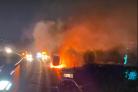 FIRE: Lorry on fire on M6