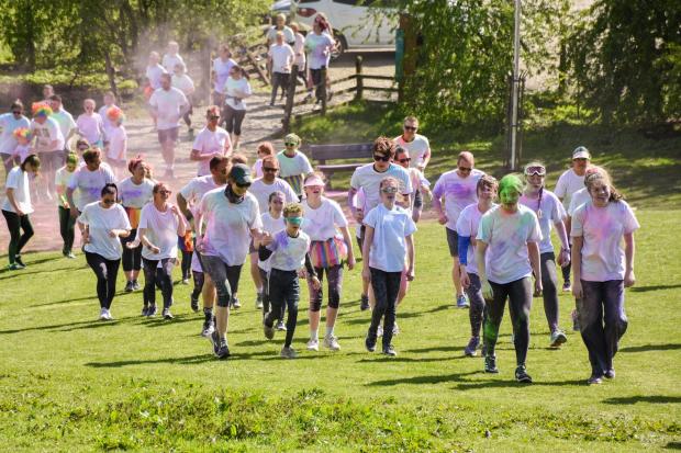 The Westmorland Gazette: RUNNERS: Hundreds turned out for Kendal Colour Dash- Picture: Keith Douglas
