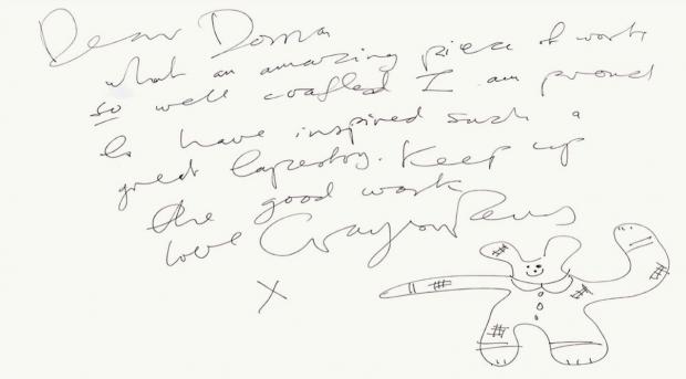 The Westmorland Gazette: NOTE: Grayson Perry's note to Donna