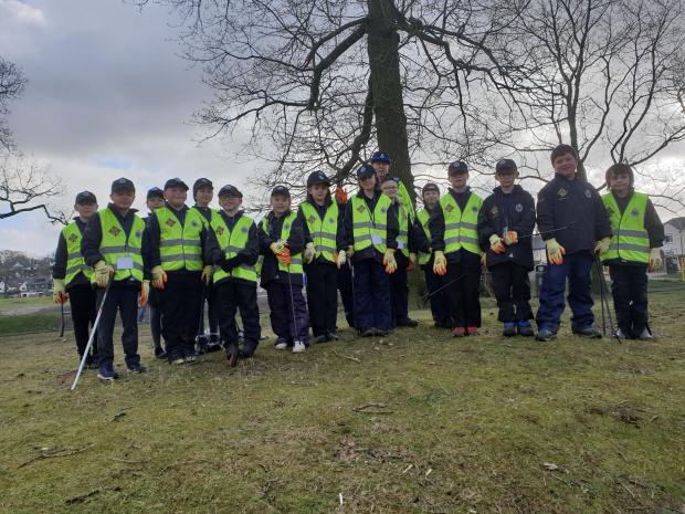The Westmorland Gazette: ARMY: Windermere Mini Police picking litter at Queen’s Park, Windermere.