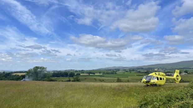 The Westmorland Gazette: SITE: Air ambulance landing at the crash site