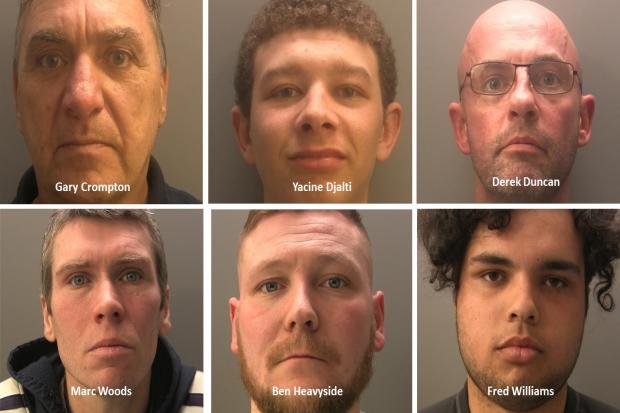 LOCKED UP: The six men sentenced as part of a county lines operation