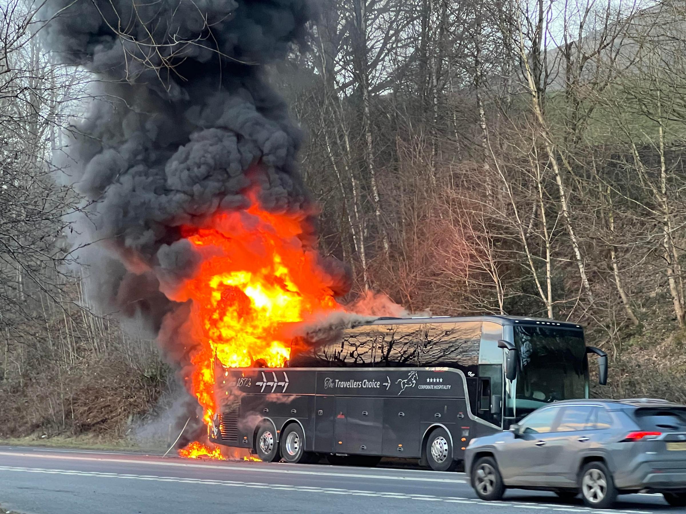 The Travellers Choice coach goes up in flames on A590 | The Westmorland Gazette - Vimarsana News