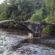 The magnificent 16th century packhorse bridge known as Cromwell’s Bridge, named after Oliver Cromwell, whose parliamentary army crossed in August 1648 on their way from Gisburn