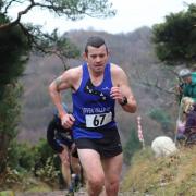 Mike Gregory of Levens Valley Running Club on his way to fourth plsce in the Arnside Knott Race