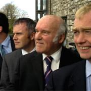 LOOKING AHEAD: Jonathan Todd, Gareth McKeever, John Mander and Tim Farron before the husting debate