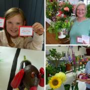 PRIDE: (Left) Annie Johnson, who received the most points in the children’s classes; (top) Amorelle Hughes, winner of the Mr and Mrs Goad Cup for best exhibit in the floral section; and Alan Riseborough, fruit and veg judge