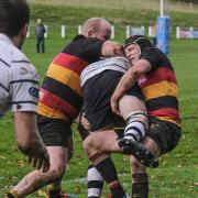 RUGBY: Kirkby's Dan Armistead and James Fishwick get to grips (Pictures and report: Cammie Hodgkinson)