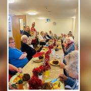 HAPPY: Residents of Mill Gardens Assisted Living Scheme enjoying their meal at the Black Bull at Nateby