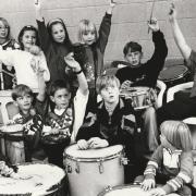 LEISURE: Youngsters at a percussion workshop at Barrow Leisure Centre in 1992