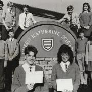 CHALLENGE: Julian Robinson and Ann Christian (pictured front) were among the top students in the UK Schools Mathematical Challenge in 1988