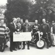 EASY RIDERS: The Lake District Harley Davidson Riders’ Club donating £600 to staff at St Mary’s Hospice in 1994