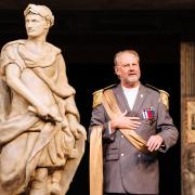 Dickon Tyrell as Julius Caesar. Photographer: Helen Murray