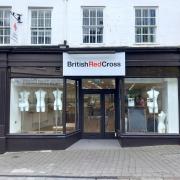 The sign has gone up on the new British Red Cross shop in Kendal