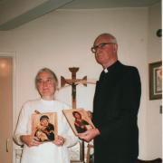 Monsignor Francis Slattery alongside Jacquetta Gomes