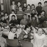 Pupils from Leven Valley School at their annual New Year party in the Lakeside YMCA centre in 1987