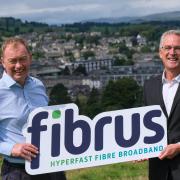 Tim Farron with Fibrus Regional Manager Dean Jooste