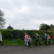 Milnthorpe walkers enjoying the beating the bounds walk