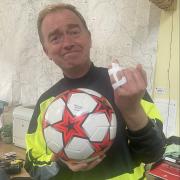 The MP Tim Farron sustained a dislocated finger while attempting to save a ball