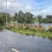 The River Kent after it burst its banks at Burneside Road, Carlingdale