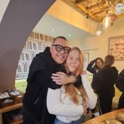 Gok Wan with Abbey in the cafe