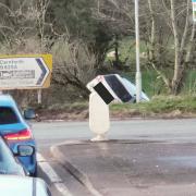 The car was spotted facing downwards beyond the junction