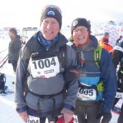 Lawrence and Hilde at the start of the race