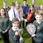 Front, Sophie Hansen and Finley Dalziel with other prizewinners