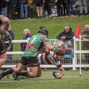 Ralph Wellock (scoring a try) for North Ribblesdale