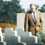 School head Andrew Fleck at a first world war cemetery in Belgium