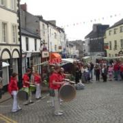 The drumming band at the Market Cross