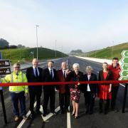 Lancashire County Council leader Jennifer Mein pictured (centre) opening the new Bay Gateway Road with (from left) Alistair Eagle of Seatruck Ferries, Rob Phillips of Costain, MP David Morris, Cabinet Minister John Fillis, Janice Hanson of LCC, Cat Smith
