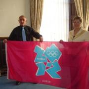 Receiving the Flag from Cllr. Brendan Jameson