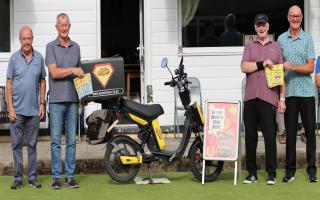 The finalists with the Boom Burgers electric bike and leaflets (Richard Edmondson)
