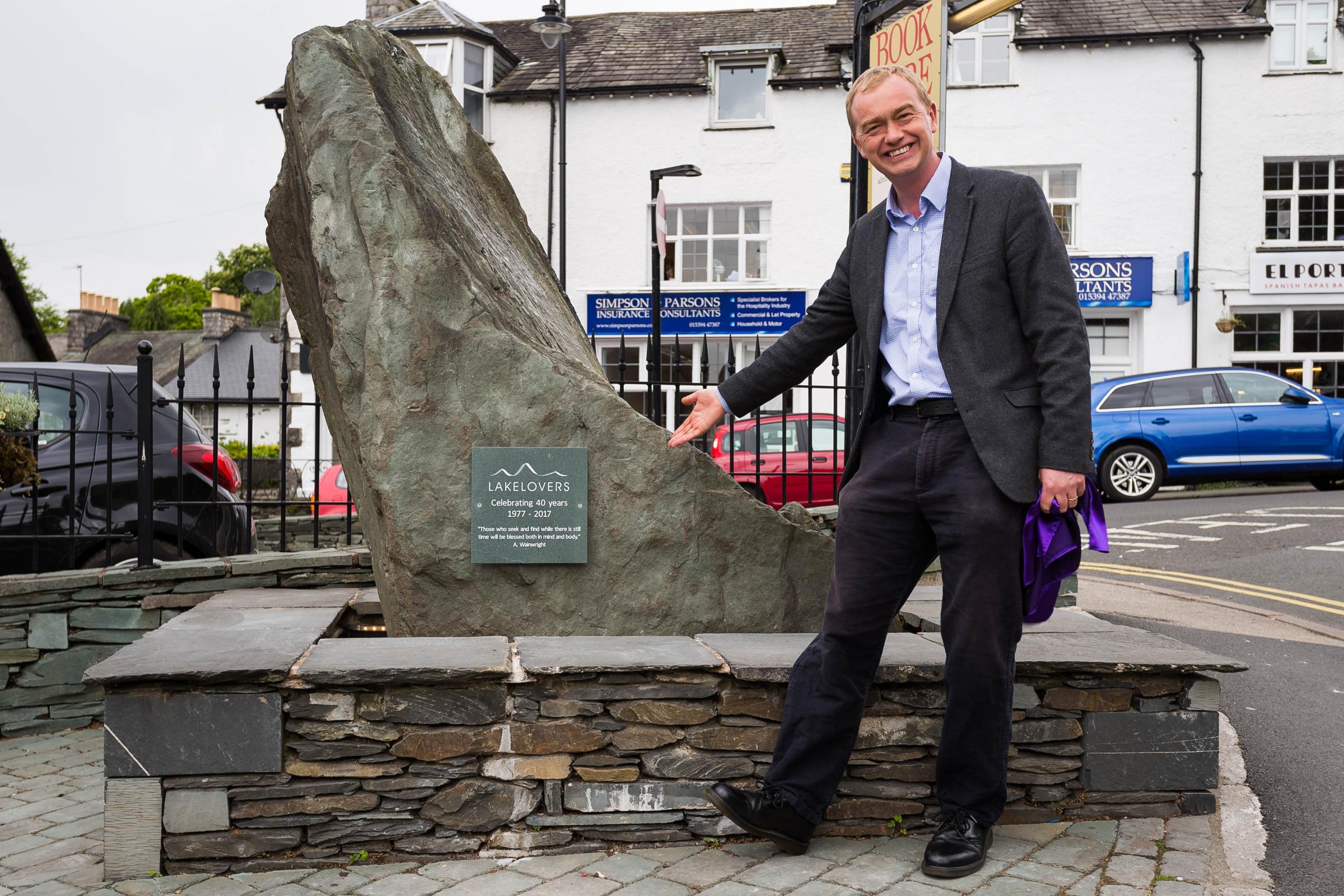 Lib Dem Leader Tim Farron Unveils Plaque To Mark 40 Years Of Holiday Cottage Lettings By Lakelovers Windermere The Westmorland Gazette